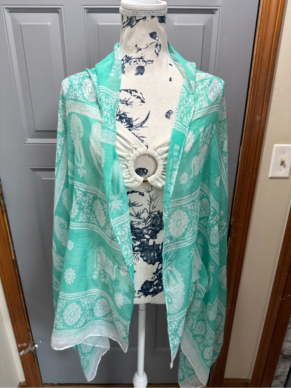 Lightweight Mint green boho wrap/scarf/sarong